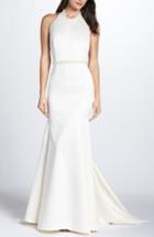 Women's Bronx And Banco Monro Halter Trumpet Gown - White