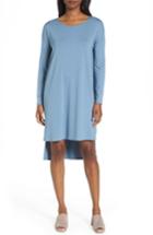 Petite Women's Eileen Fisher High/low Jersey Shift Dress P - Blue