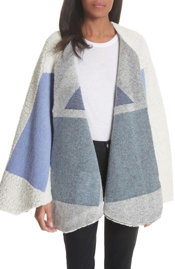 Women's Maje Colorblock Poncho Wrap, Size - Blue