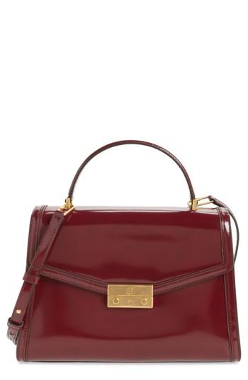 Tory Burch Juliette Leather Satchel - Burgundy