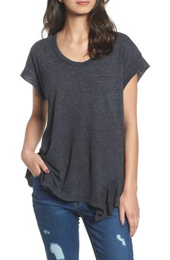 Women's Current/elliott The Tier Ruffle Tee - Grey