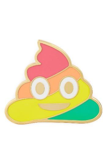 Women's Stoney Clover Lane Enamel Rainbow Poop Pin