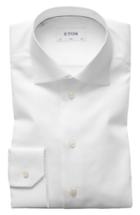 Men's Eton Slim Fit Herringbone Dress Shirt - White
