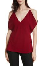 Women's Elizabeth And James Arimah Bias Cold Shoulder Top - Red