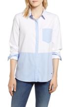 Women's Vineyard Vines Colorblock Relaxed Oxford Blouse - White