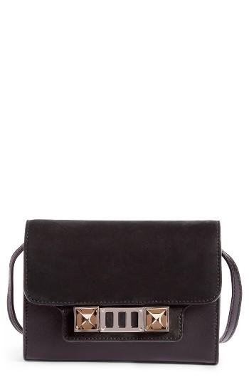 Women's Proenza Schouler Ps11 Calfskin Leather Crossbody Wallet - Black
