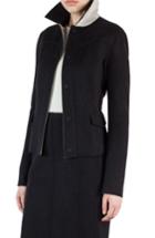 Women's Akris Double Face Wool Reversible Bicolor Jacket - Black