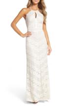 Women's Morgan & Co. Crisscross Lace Gown /10 - Ivory