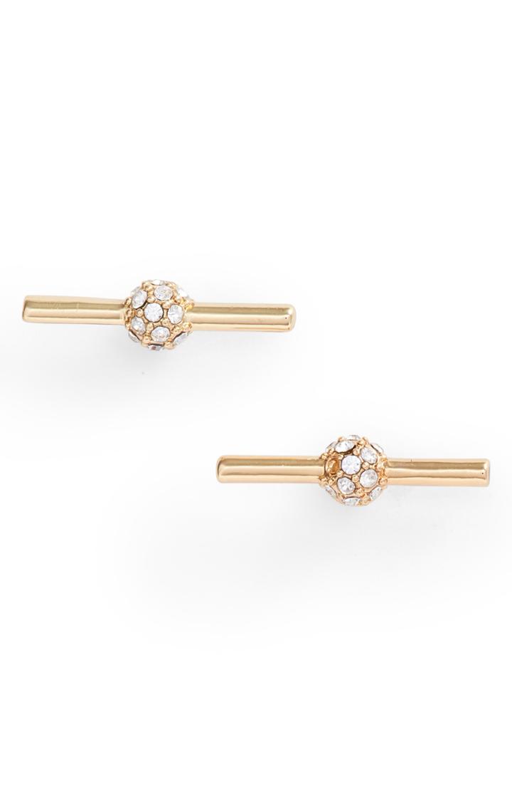 Women's Rebecca Minkoff Crystal Ball & Bar Stud Earrings