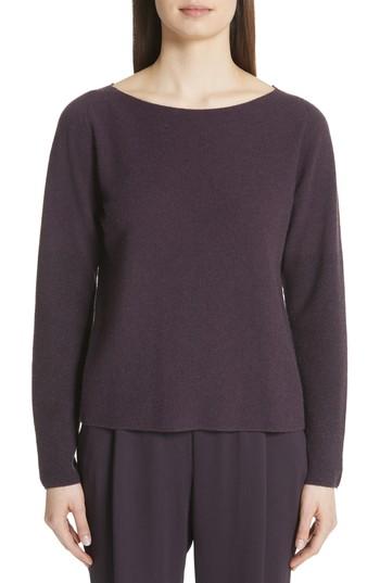 Women's Fabiana Filippi Metallic Sleeve Merino Wool, Silk & Cashmere Sweater Us / 38 It - Purple