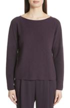 Women's Fabiana Filippi Metallic Sleeve Merino Wool, Silk & Cashmere Sweater Us / 38 It - Purple