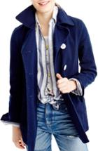 Women's J.crew Heavy Cotton Twill Peacoat