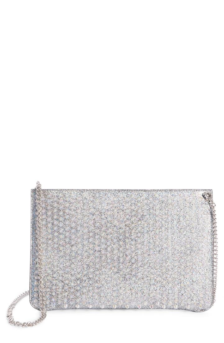 Christian Louboutin Loubiclutch Metallic Leather Crossbody Clutch - Metallic
