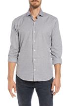 Men's Culturata Coupe Dot Tailored Fit Gingham Sport Shirt - Grey