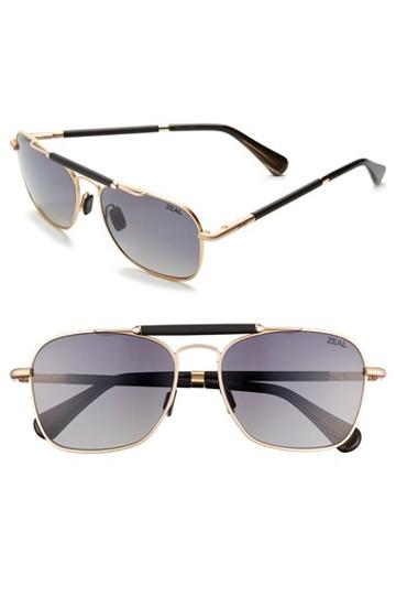 Women's Zeal Optics 'draper' 55mm Polarized Plant Based Sunglasses - Draper Matte Gold