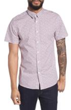 Men's Twentymetrictons Slim Flit Floral Woven Shirt - Red
