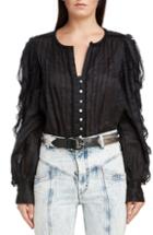 Women's Isabel Marant Crochet Trim Top Us / 34 Fr - Black
