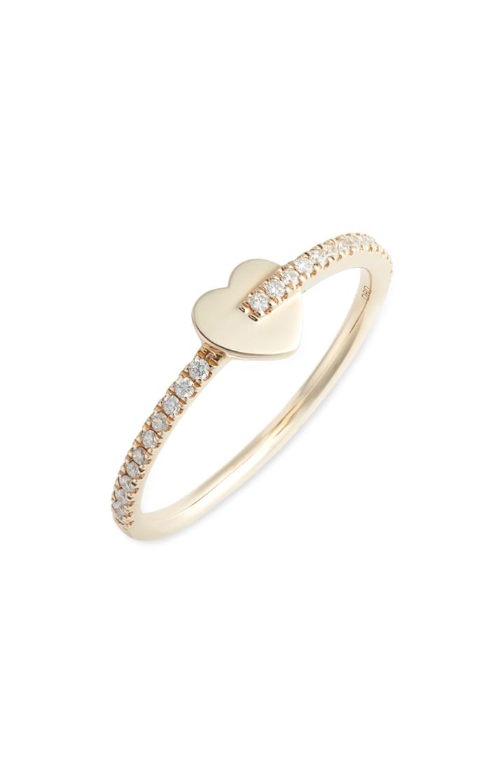 Women's Dana Rebecca Livi Gold Heart Diamond Ring