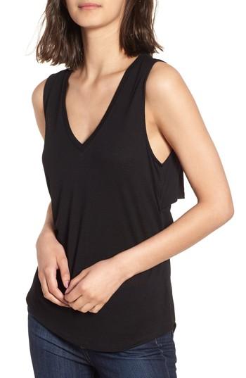 Women's Trouve Open Back Tank, Size - Black