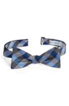 Men's Calibrate Gingham Silk Bow Tie, Size - Blue