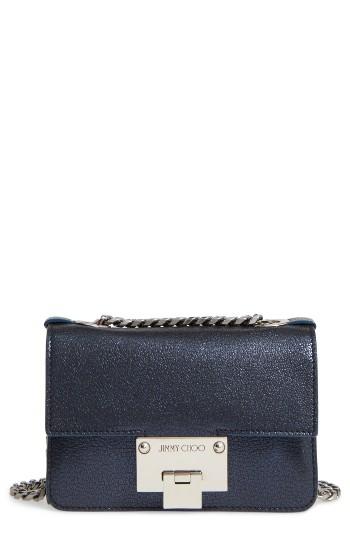 Jimmy Choo Mini Rebel Metallic Leather Crossbody Bag - Blue