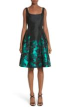 Women's Carmen Marc Valvo Floral Jacquard Cocktail Dress - Black
