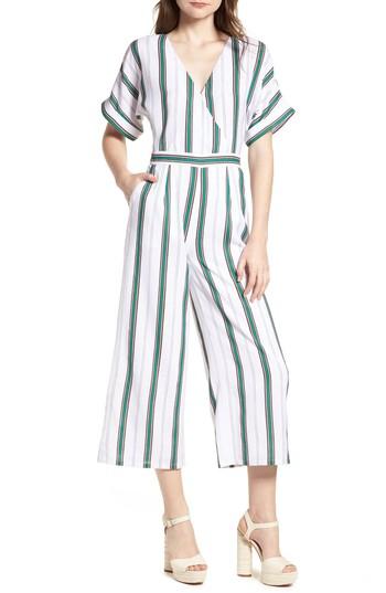 Women's J.o.a. Surplice Jumpsuit - Green