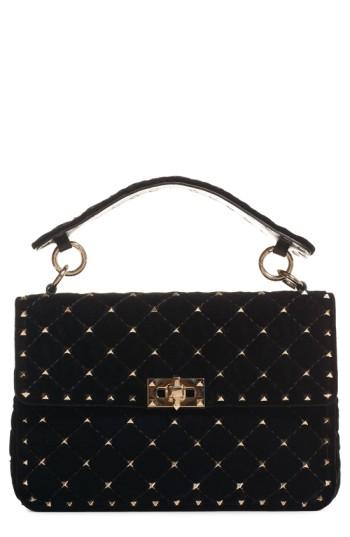 Valentino Garavani Rockstud Quilted Leather Shoulder Bag - Black