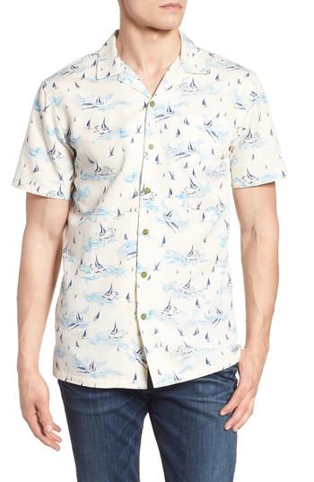 Men's Kahala Sea Swept Slim Fit Camp Shirt - White