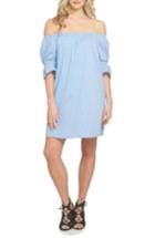 Women's 1.state Off The Shoulder Shirtdress - Blue