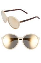Women's Electric 'riot' 58mm Round Sunglasses - Nude Tortoise/ Grey/ Gold