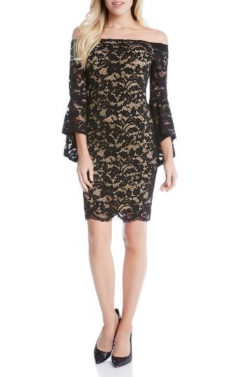 Women's Karen Kane Samantha Lace Off The Shoulder Sheath Dress