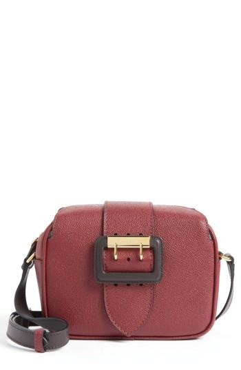Burberry Small Buckle Leather Camera Crossbody Bag - Burgundy