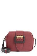 Burberry Small Buckle Leather Camera Crossbody Bag - Burgundy