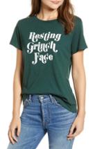 Women's Sub Urban Riot Resting Grinch Face Slouch Tee - Green