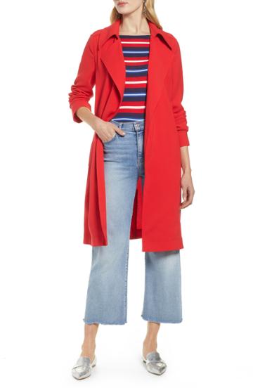 Women's Halogen Trench Coat - Red