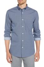 Men's Nordstrom Men's Shop Regular Fit Print Sport Shirt, Size - Blue
