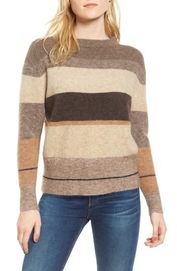 Women's James Perse Stripe Sweater - Brown