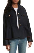 Women's Harvey Faircloth Wool Blend Flannel Peplum Jacket
