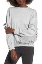 Women's J.o.a. Fringe Sweatshirt - Grey