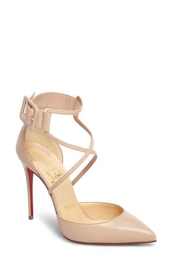 Women's Christian Louboutin 'suzanna' Pointy Toe Pump Us / 35eu - Beige