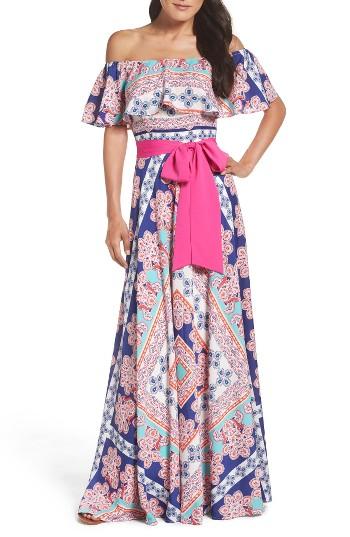 Women's Eliza J Off The Shoulder Maxi Dress - Orange