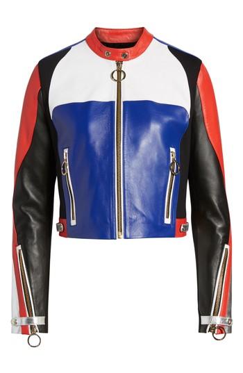 Women's Tommy Jeans X Gigi Hadid Colorblock Leather Moto Jacket