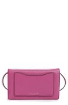 Women's Marc Jacobs 'recruit' Pebbled Leather Crossbody Wallet - Purple