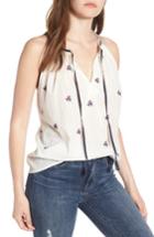 Women's Lucky Brand Americana Embroidered Tank - White