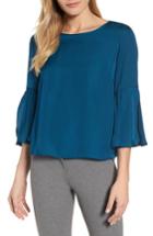 Women's Vince Camuto Hammer Satin Bell Sleeve Blouse - Blue