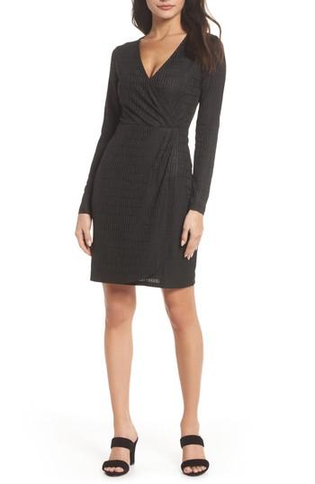 Women's French Connection Jacquard Faux Wrap Dress - Grey