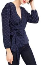 Women's J.crew Foulard Floral Wrap Top - Blue