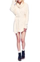 Women's Free People Cable Knit Sweater Dress - Ivory