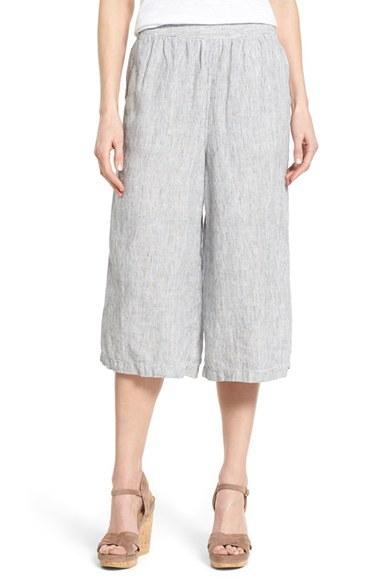Women's Caslon Relaxed Linen Culottes - Blue